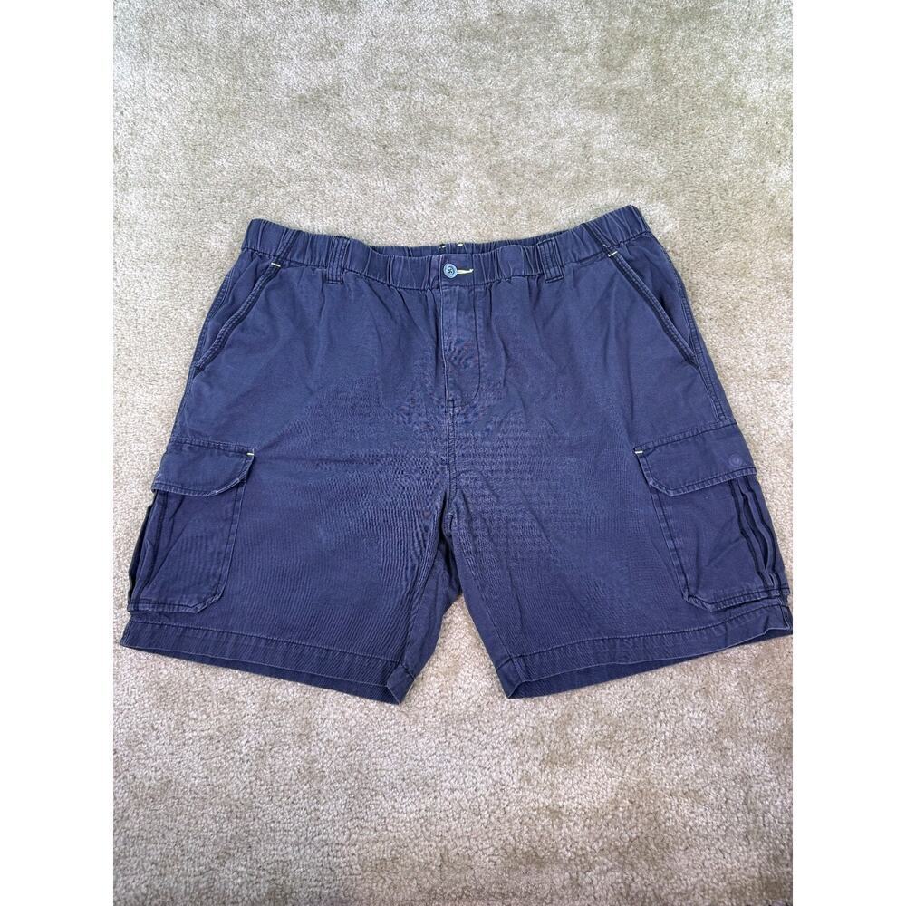 Tommy Bahama Shorts Men XL Blue Cargo 100% Cotton Flat Front 38x8 C657